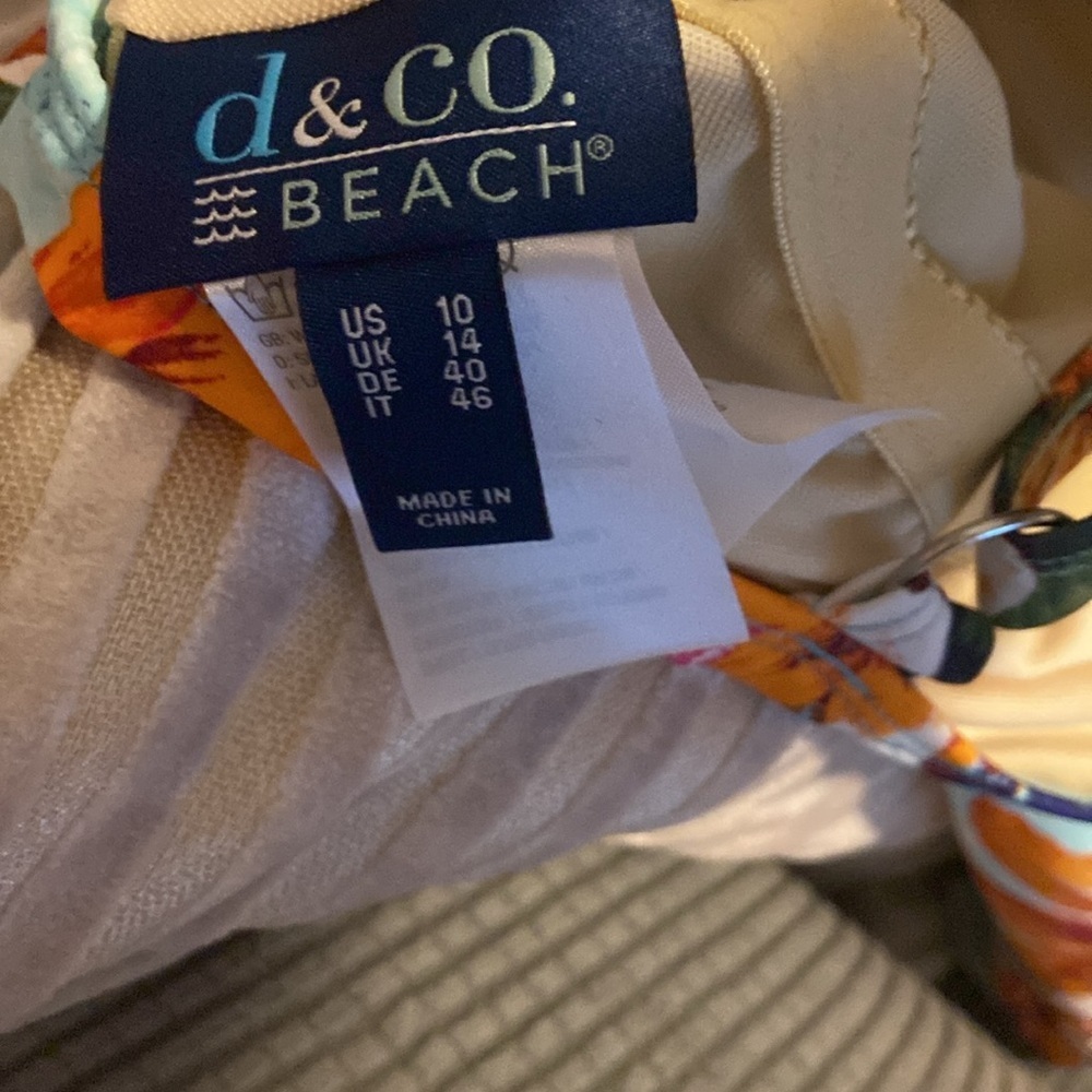 Denim & Co V-Neck Wrap Front Swim Dress Bright Tropical Size 10 New - Picture 8 of 11